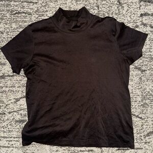 VINTAGE L.L. Bean Chocolate Brown Mock Neck Top (no size tag roughly sz medium)